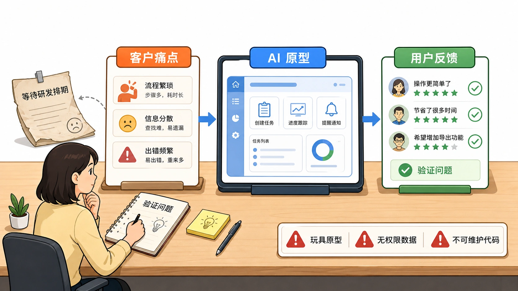 非工程师的变化：以前等研发，现在先做出一个验证