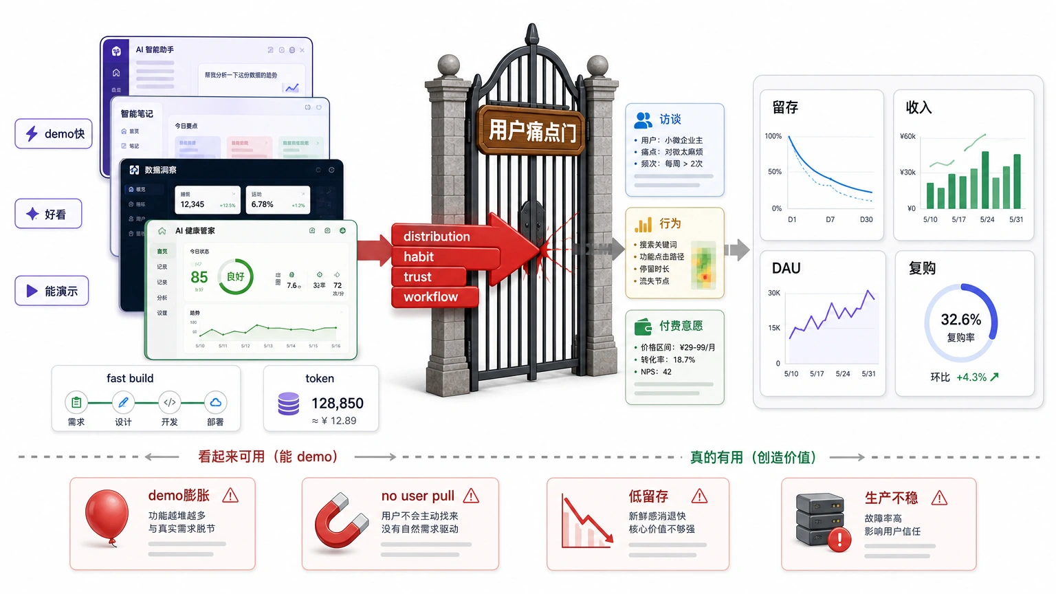 demo 变容易以后，真正难的是证明用户真的需要