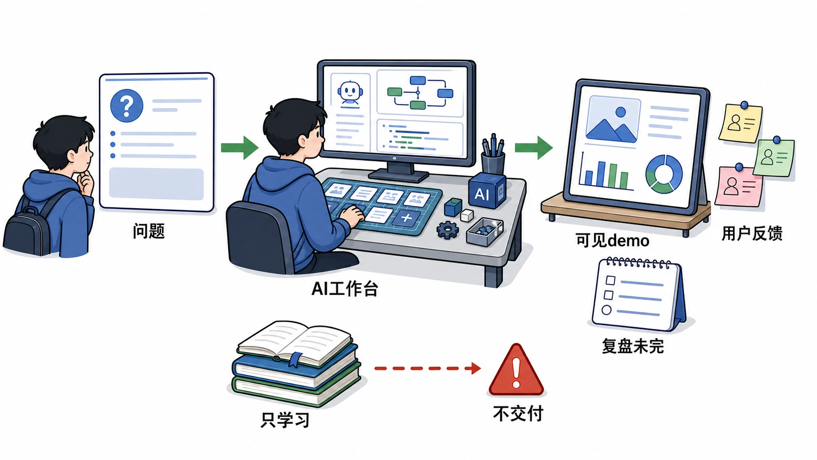 学生的最小动作：先做一个可见成果