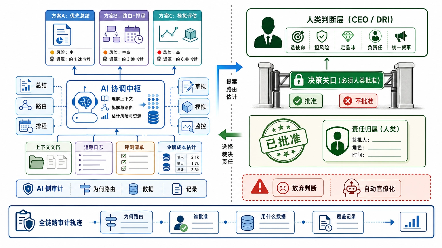 但 AI 中枢只能协调任务，不能替人决定意义和方向